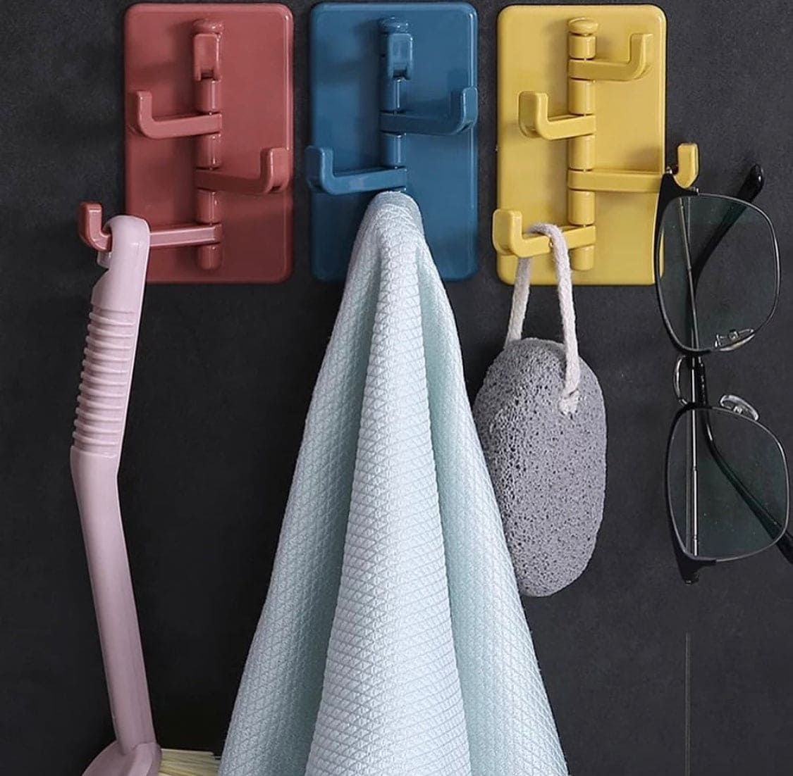 ABS Wall Hooks Storage Rack, Seamless Rotatable Strong Hook, Rotatable 4-Hook Key Hook Wall Self Adhesive Key Wall Hanger ABS Wall Hooks Storage Rack, Seamless Rotatable Strong Hook, Rotatable 4-Hook Key Hook Wall Self Adhesive Key Wall Hanger